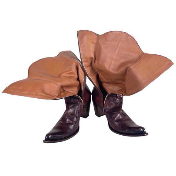 KOBRA Women's Leather Western Boots Size 39 (8.5–9) Brown Made in Italy EUC - Picture 14 of 16